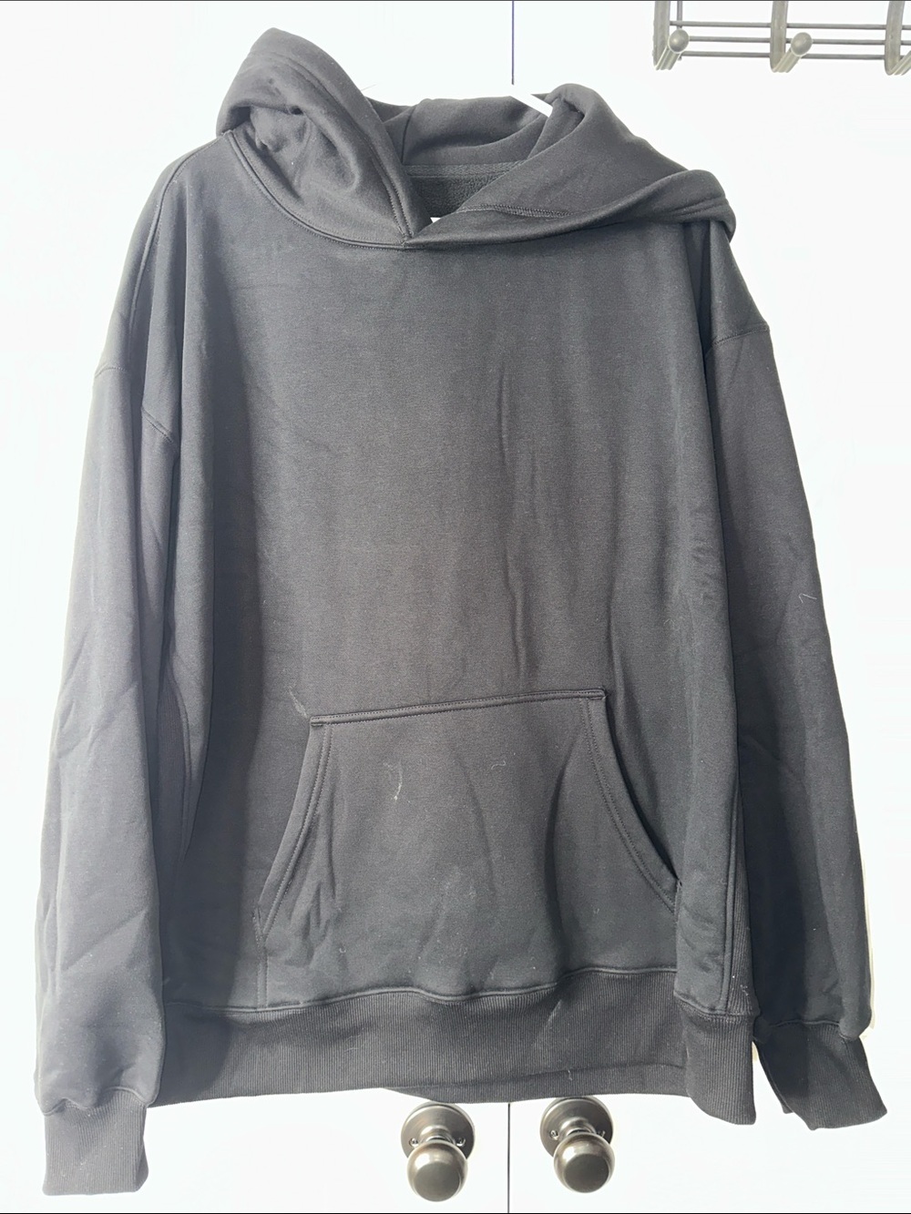 Women’s Black Pullover Hoodie with Kangaroo Pocket Fleece Lined